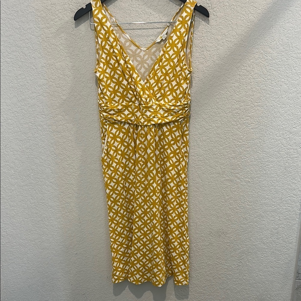 Boden Yellow Patterned Sleeveless Dress 12p